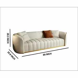 Chic Comfort: Elegant 3+2 White Sofa Set