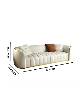 Chic Comfort: Elegant 3+2 White Sofa Set