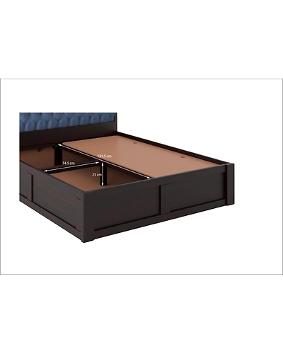 Wooden Bed with Upholstered Headboard – Stylish Comfort-2