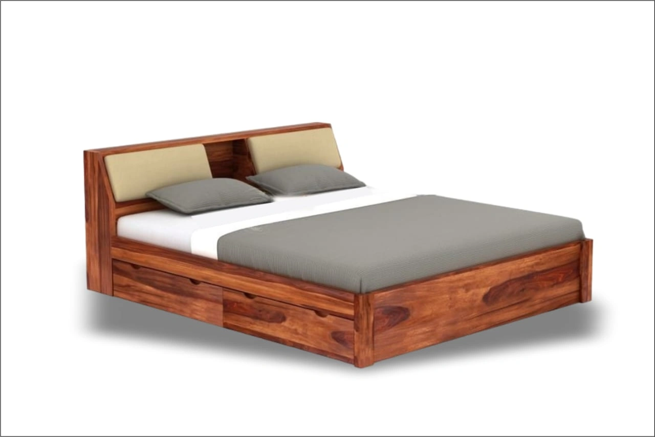 Premium Wooden Bed – Timeless Comfort and Style-1