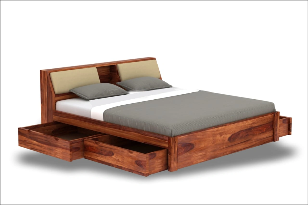 Premium Wooden Bed – Timeless Comfort and Style-2