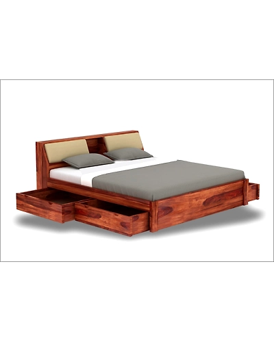 Premium Wooden Bed – Timeless Comfort and Style-2