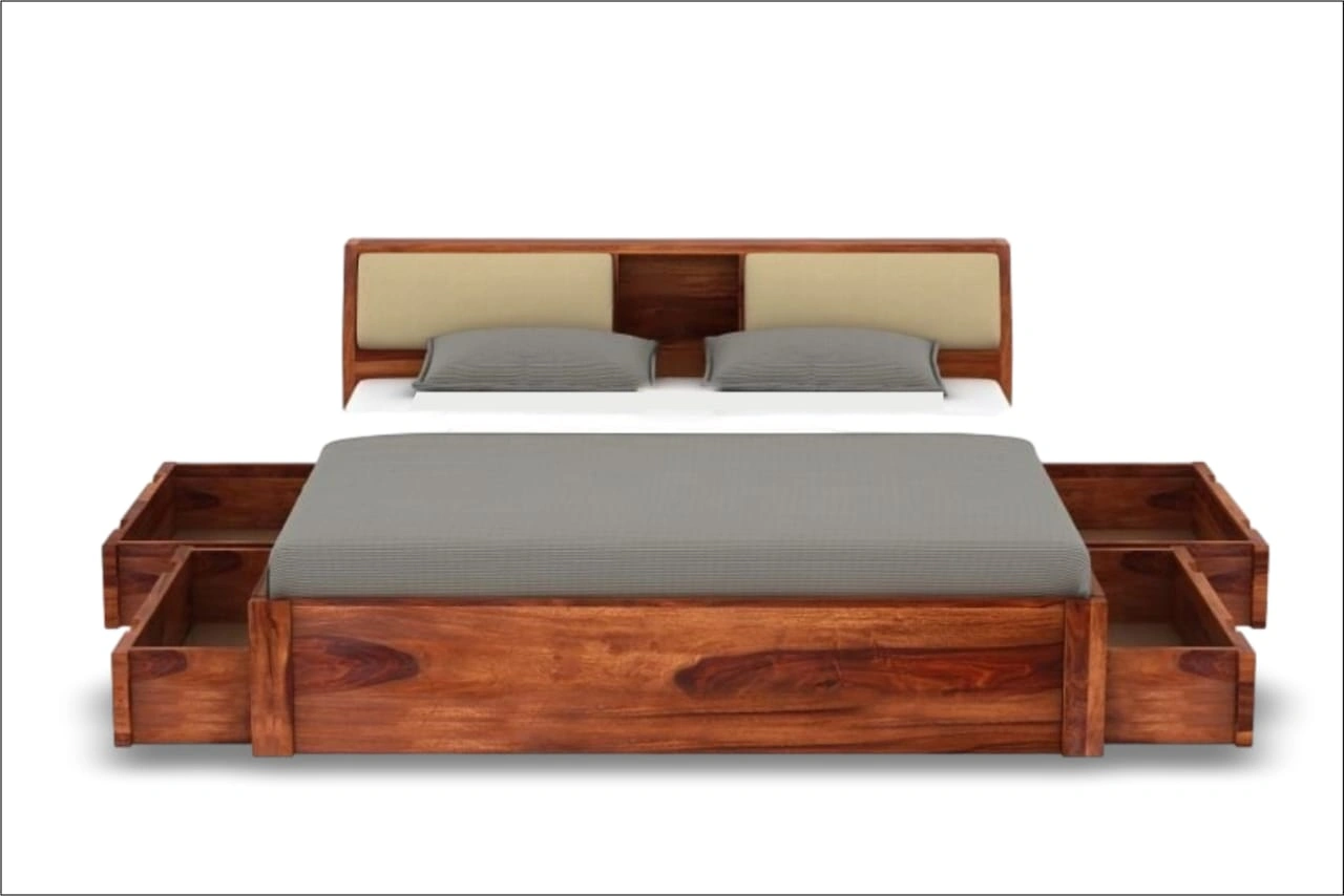 Premium Wooden Bed – Timeless Comfort and Style-3