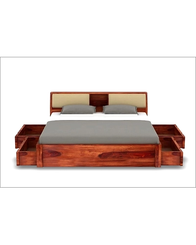 Premium Wooden Bed – Timeless Comfort and Style-3