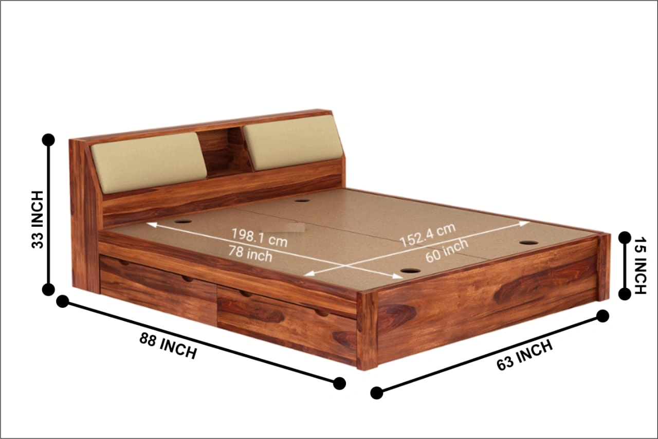 Premium Wooden Bed – Timeless Comfort and Style-4