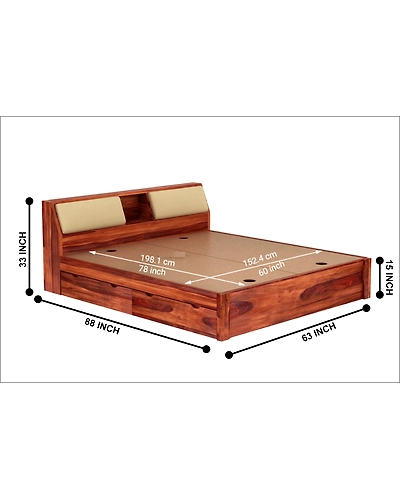 Premium Wooden Bed – Timeless Comfort and Style-4