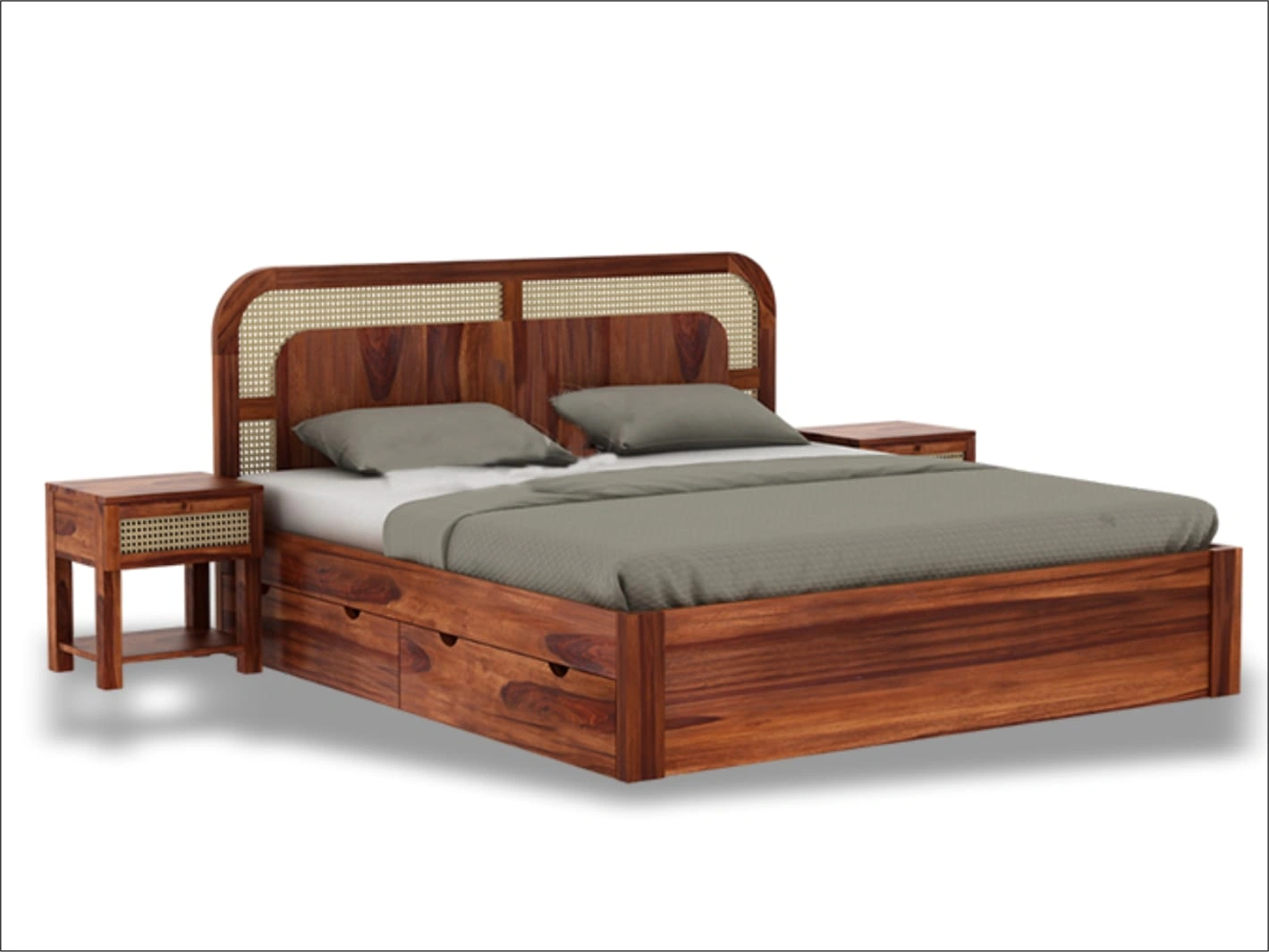 Premium Wooden Bed – Timeless Comfort and Style-2