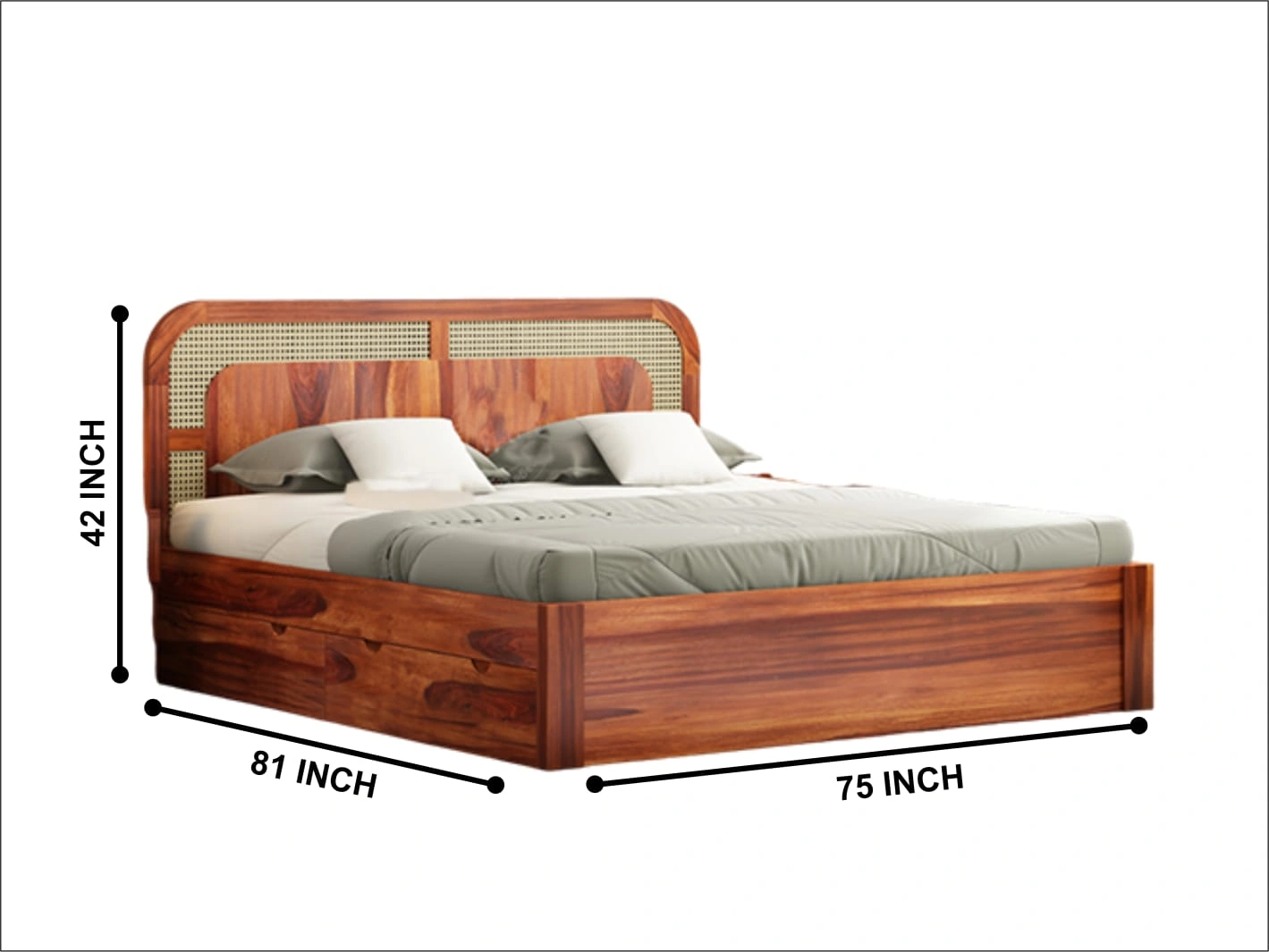 Premium Wooden Bed – Timeless Comfort and Style-3