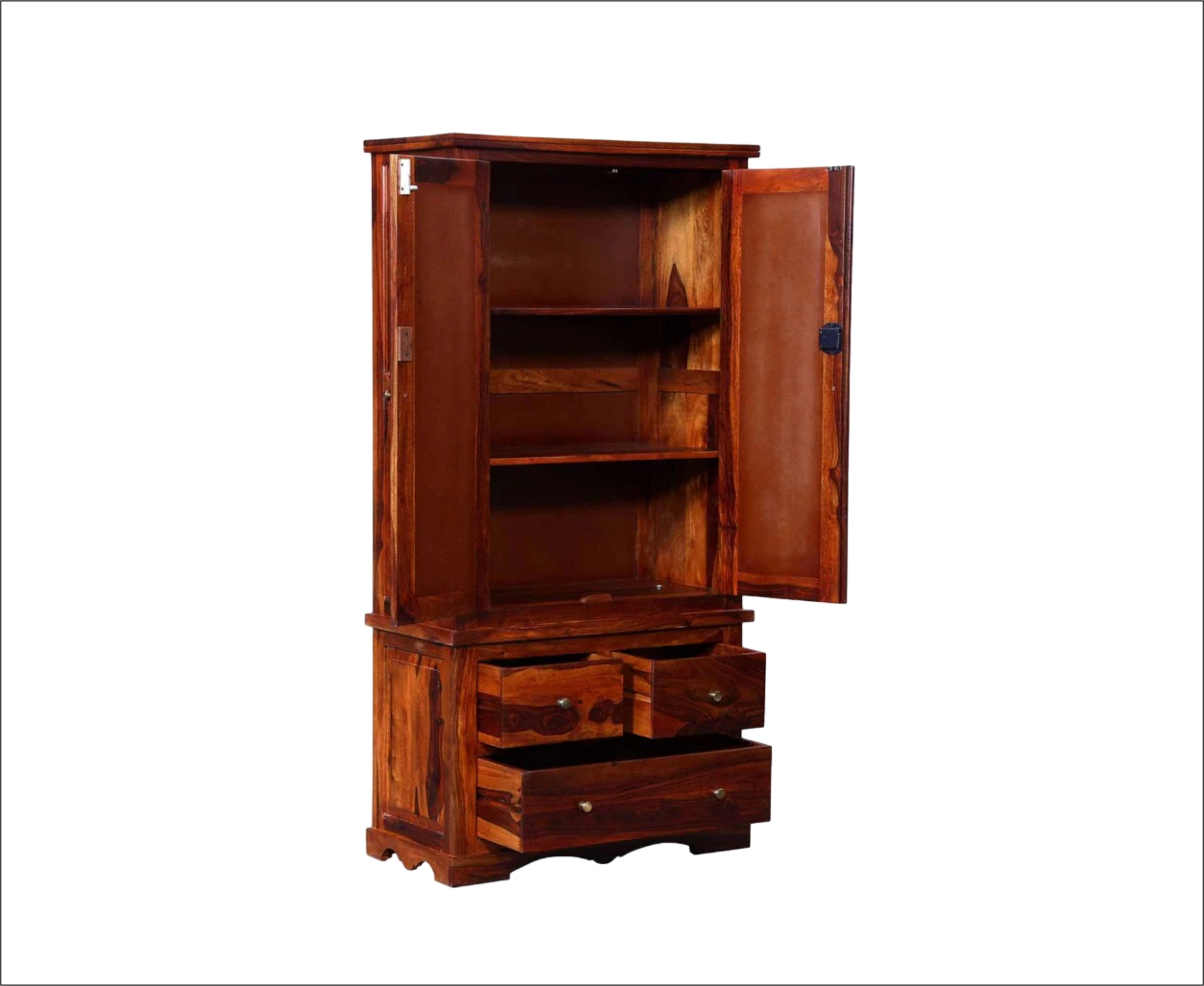 Classic Wooden Almirah – Timeless Storage Solution-1