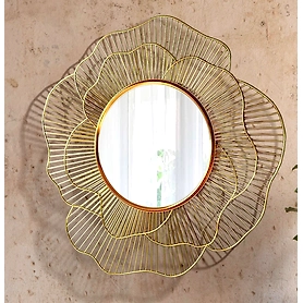 Decorative Iron Rose design Wall Mirror 24 Inches.