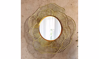 Decorative Iron Rose design Wall Mirror 24 Inches.