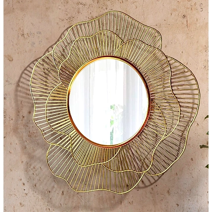 Decorative Iron Rose design Wall Mirror 24 Inches.-12644027