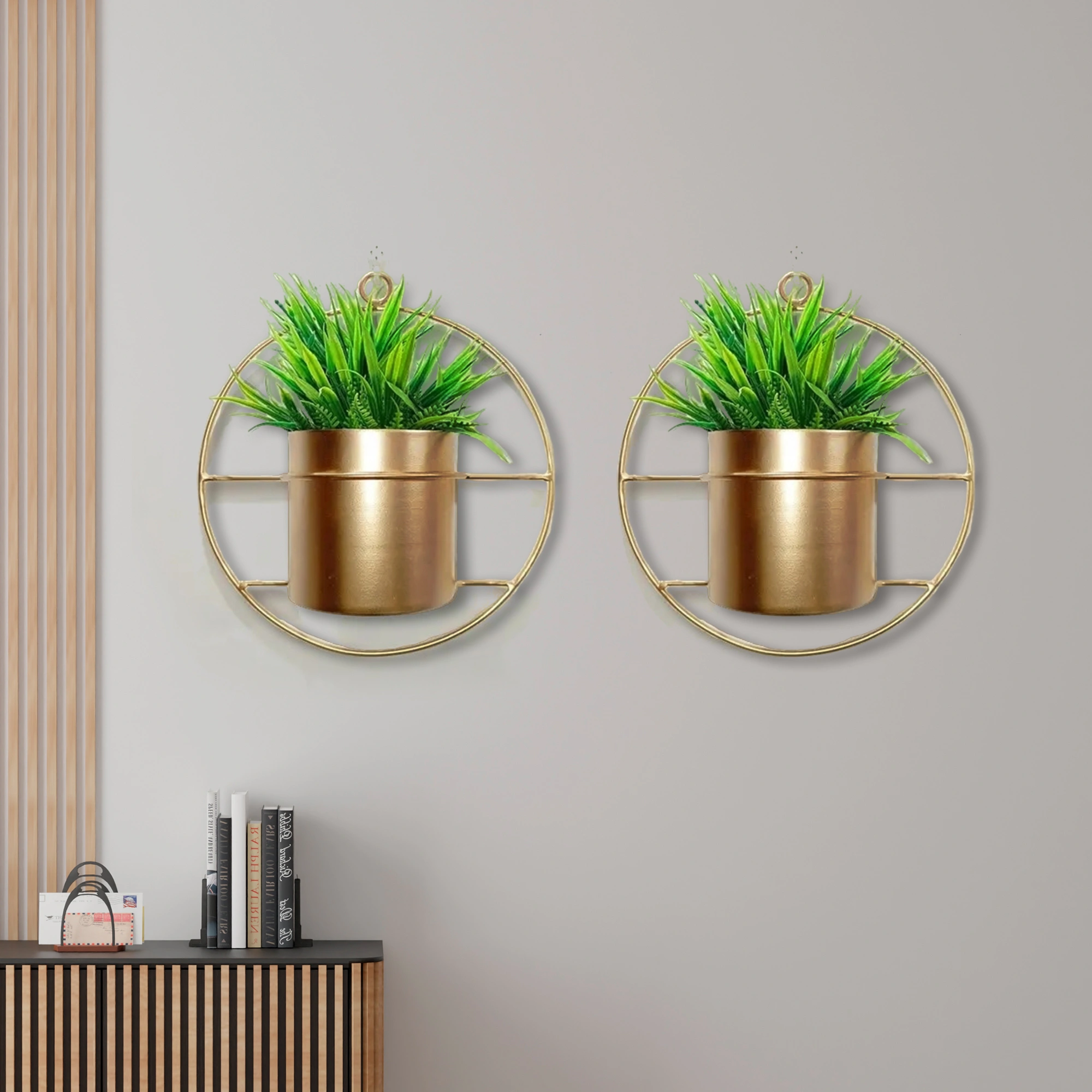 Metal Circular Hanging Planter-12644277