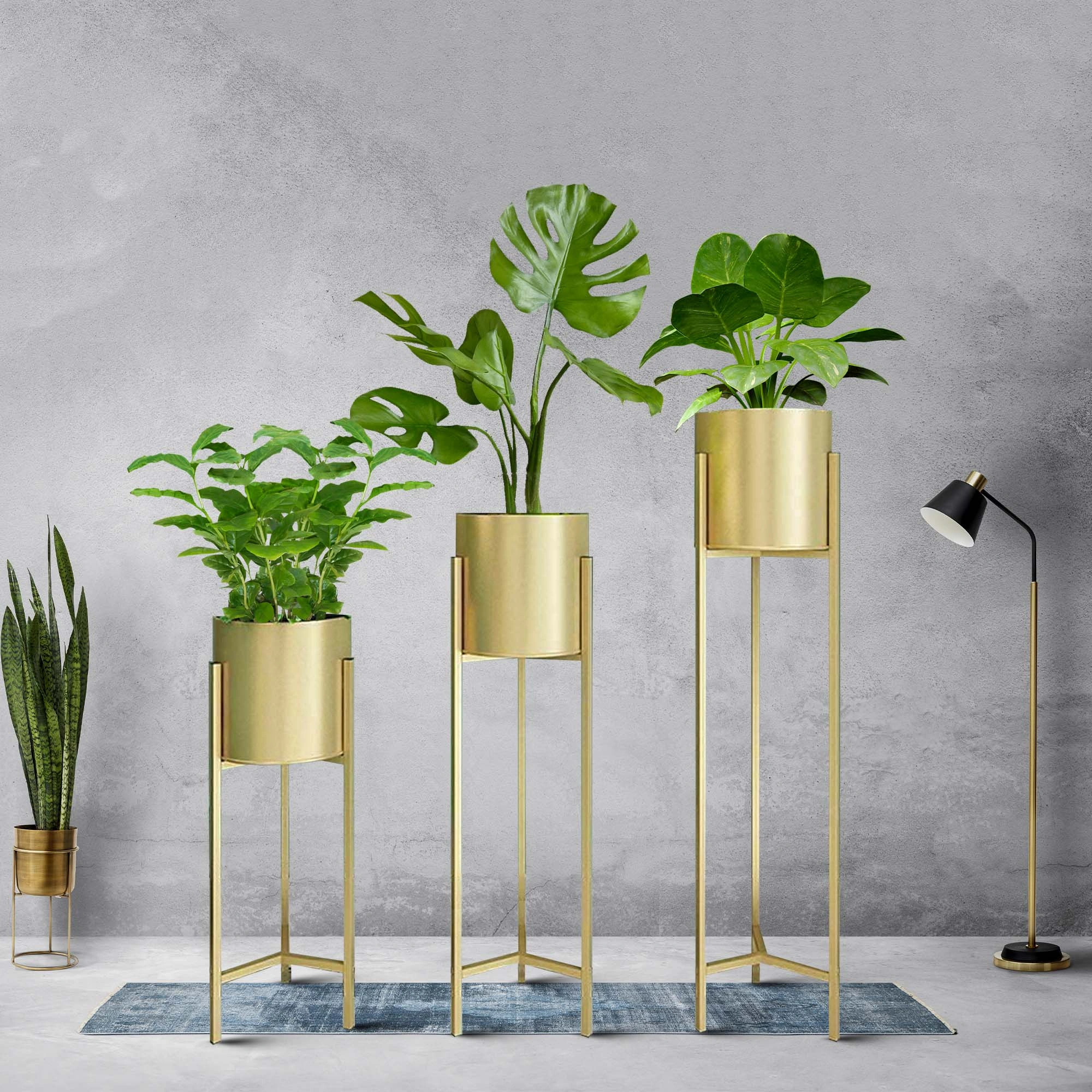 Metal Planter Gold Set of 3-12644271