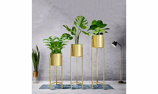 Metal Planter Gold Set of 3