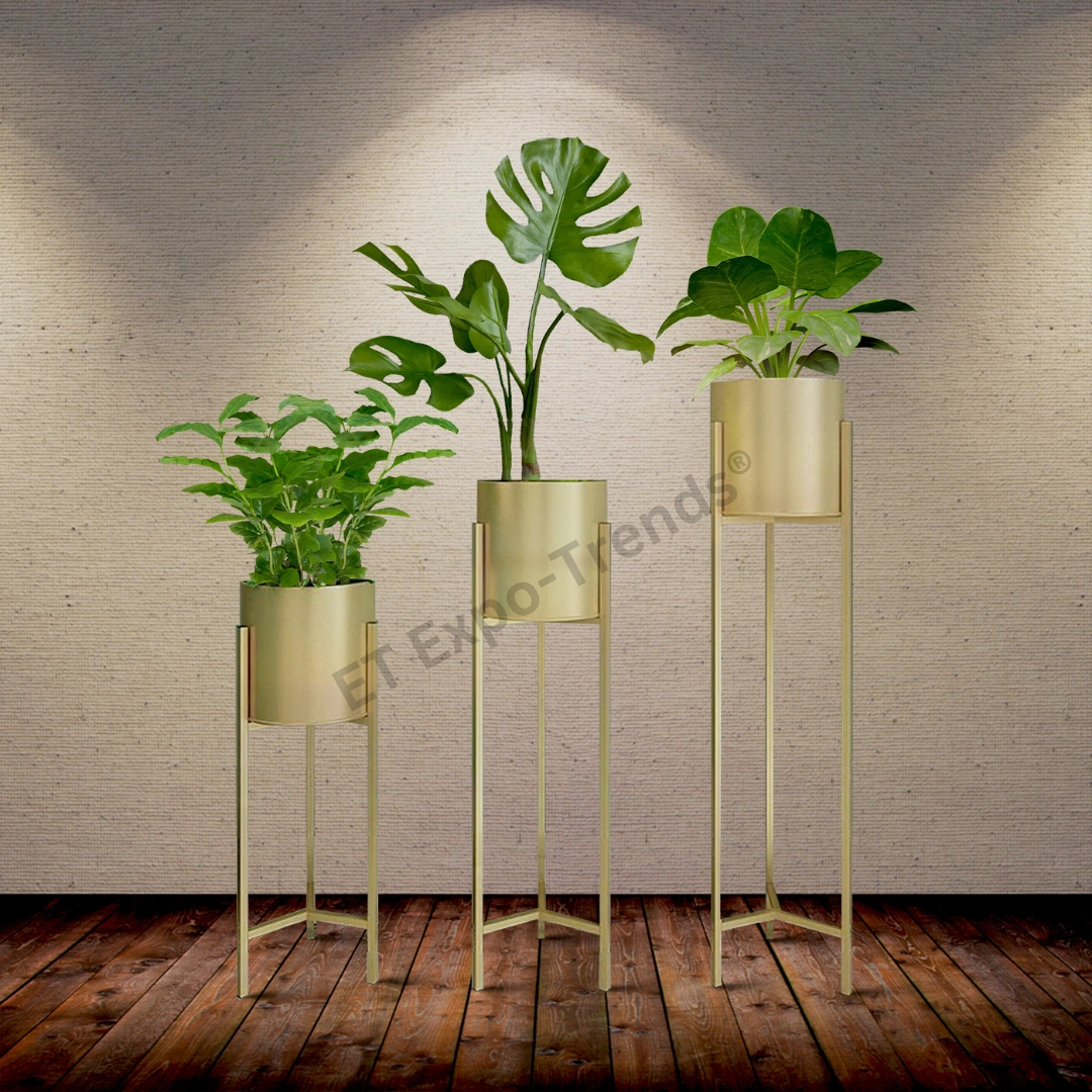 Metal Planter Gold Set of 3-1