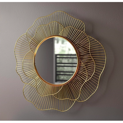 Decorative Iron Rose design Wall Mirror 24 Inches.-1