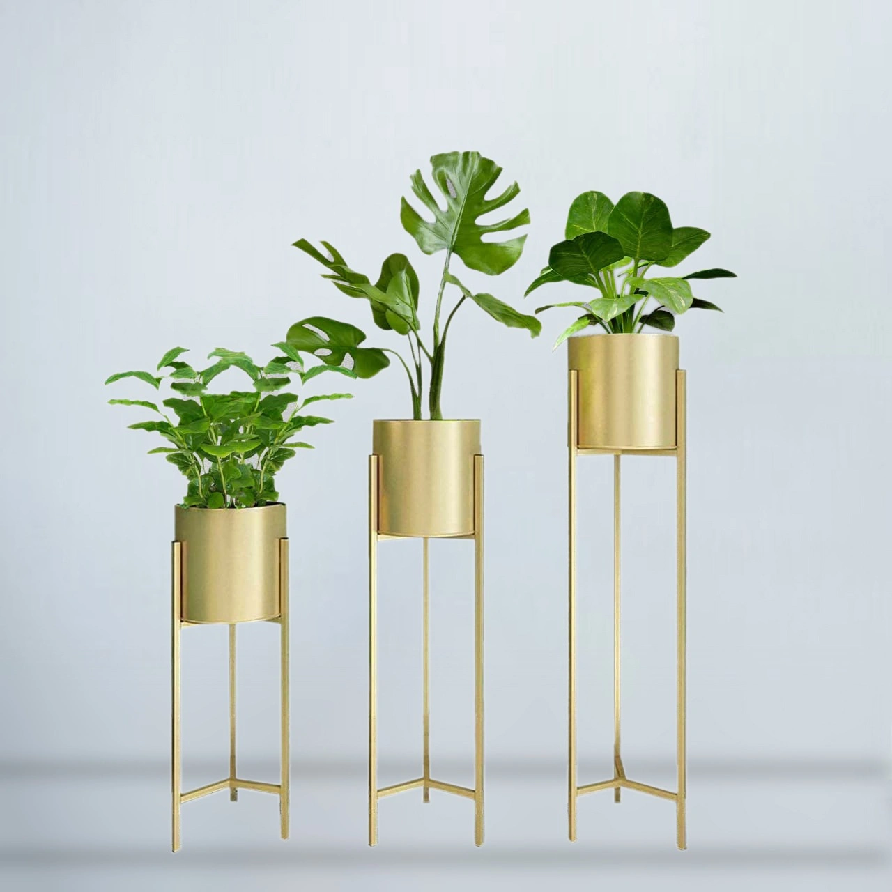 Metal Planter Gold Set of 3-2