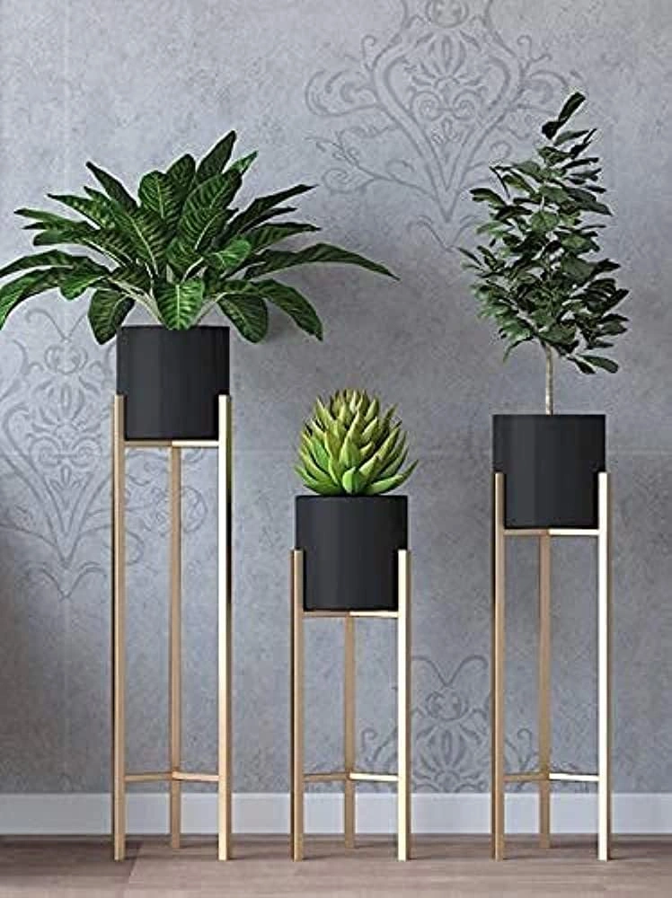 Iron Planter Set of 3 (Black)-2