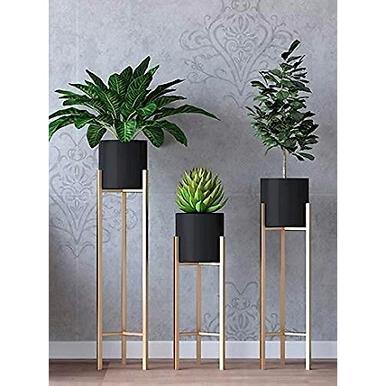 Iron Planter Set of 3 (Black)-2