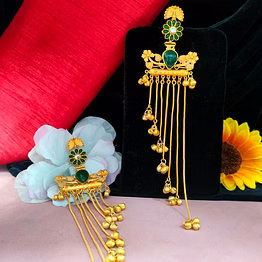 apala polish chain earrings with moissanite stone luxurious sparkle perfect accessory for both ethnic & indo western ensembles