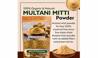 100% Natural Multani Mitti powder for Exfoliating, Soothing, Nourishing, Smoothening Face, Skin