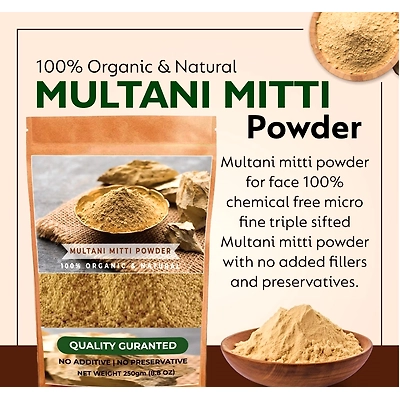 Halpern 100% Natural Multani Mitti powder for Exfoliating, Soothing, Nourishing, Smoothening Face, Skin