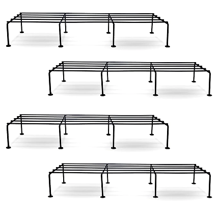 Rectangular Plant Stand Galvanized Metal Flower Pot Holder Gamla Support Corner Rack Outdoor Display Single-Tier Shelf for Home Garden Balcony Decor-3
