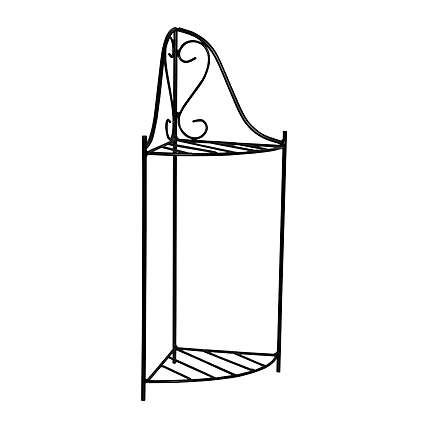 2-Tier Plant Stand Metal Plant Shelf Multi-layer Potted Planters Display Rack Black-1