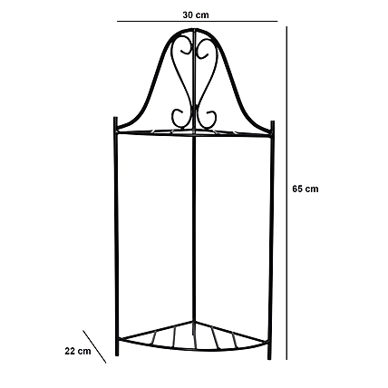 2-Tier Plant Stand Metal Plant Shelf Multi-layer Potted Planters Display Rack Black-3
