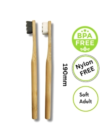 Nano Wave Bristles Round Handle Bamboo Toothbrush