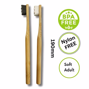 Nano Wave Bristles Round Handle Bamboo Toothbrush