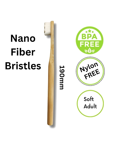 Nano Wave Bristles Round Handle Bamboo Toothbrush-2