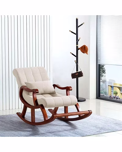 Warren Tufted Rocking Chair – White-Chairs-10012