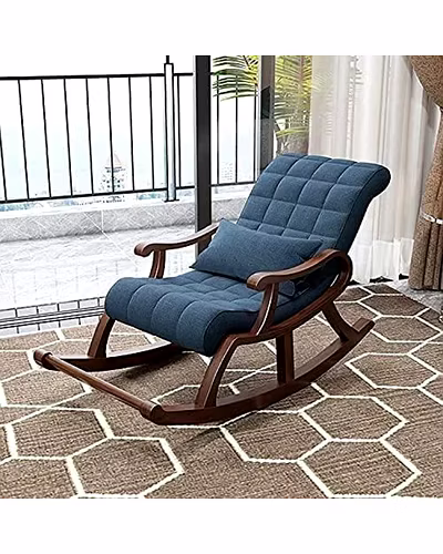 Hand Carved Teak Wood Rocking Chair-Chairs-10014