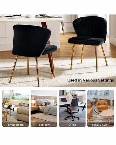 Luxurious Velvet Accent Armchair with Gold Tapered Legs-Chairs-1