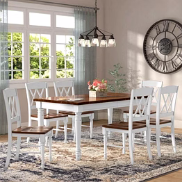 solidwood 7-piece dining set elegant dining-dining