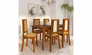 Sheesham Wood 6 Seater Dining Set in Provincial Teak Finish-Dining