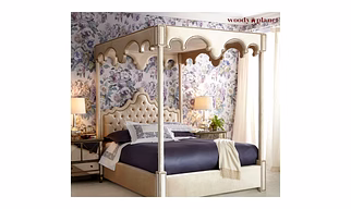 Modern Style Upholstered Four Poster Bed-Beds