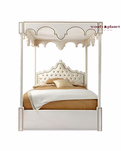 Modern Style Upholstered Four Poster Bed-Beds-1