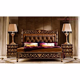 lisa hand carved royal motif bedroom set-beds