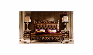 Lisa Hand Carved Royal Motif Bedroom Set-Beds