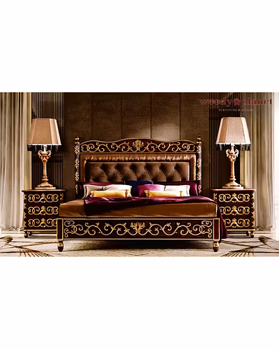 Lisa Hand Carved Royal Motif Bedroom Set-Beds-10032