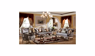 Chitrangada Neo Classical Style Carved Sofa Set Luxurious Teak Wood-Sofa Sets
