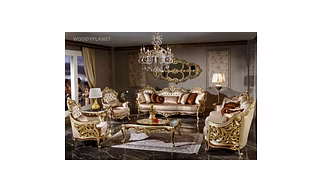 Chennai Carved Royal Maharaja Sofa Set Luxurious Teak Wood-Sofa Sets
