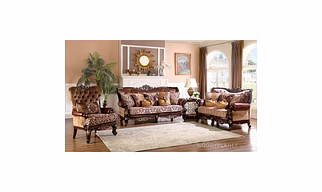 Charusheela Antique Style Ottoman Sofa Set Luxurious Teak Wood-Sofa Sets