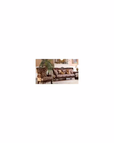Charusheela Antique Style Ottoman Sofa Set Luxurious Teak Wood-Sofa Sets-2