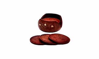 Lotus Coaster Set – Elegant Wooden Drink Coasters-Home Décor