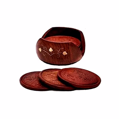 lotus coaster set – elegant wooden drink coasters-home décor