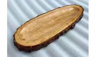 Papaya-Shaped Wooden Tray with Buckle – Unique & Elegant Serving Tray-Home Décor